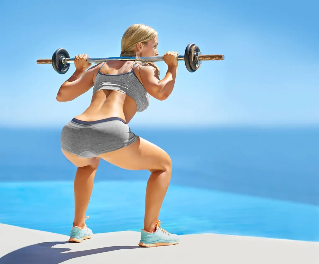 A person lifting dumbbells, focusing on arm muscles Sunbury-on-Thames