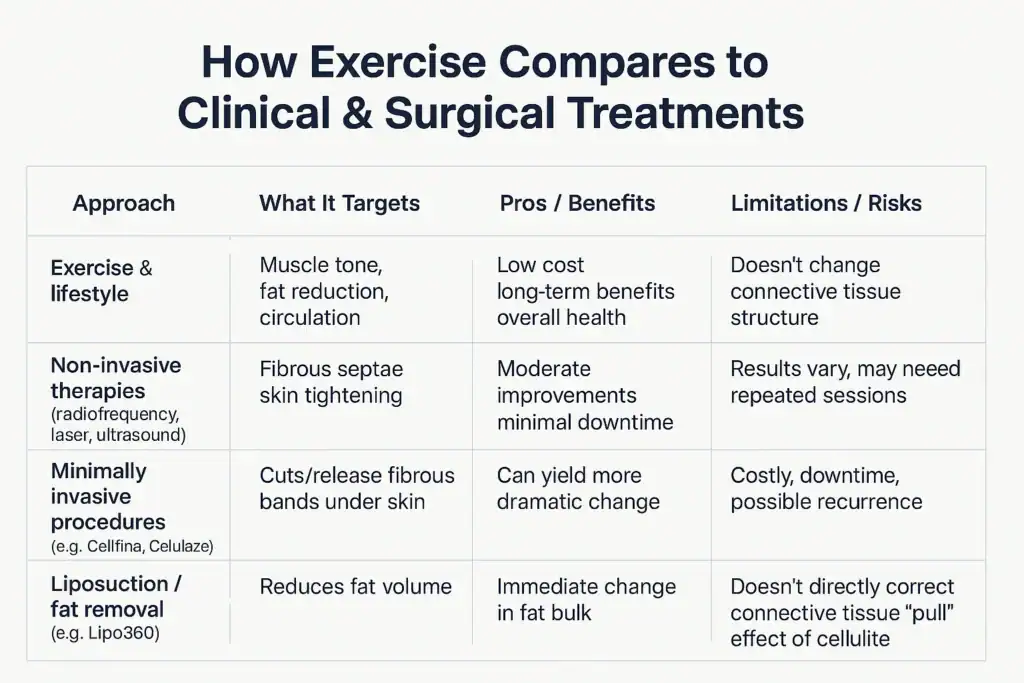 Sculpting Your Bum: Can Toning Exercises Really Reduce Cellulite? 2 How exercise compares to treatments from Lipo 360 Sunbury-on-Thames